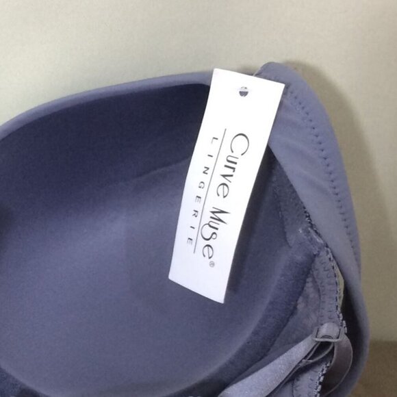 NEW Curve Muse Bra Underwire Padded Blue/Lilac NWT Lace Size 38B - Picture 4 of 5